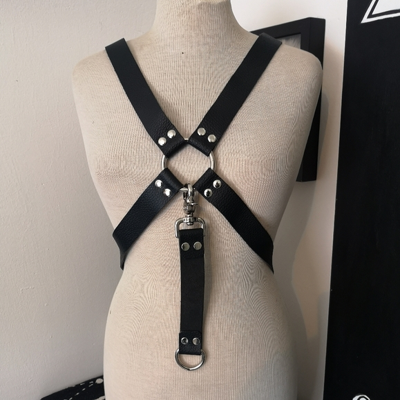 Vintage Accessories - Adjustable Faux Leather Bondage Harness